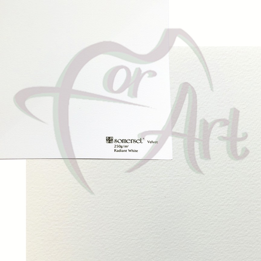 Бумага для печатных техник Somerset Velvet Radiant White (белоснежная) 56х76см/ 250гр/ 4 рваных края