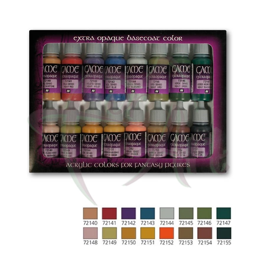 Набор красок для моделизма Vallejo Game Color Set Extra Opaque/Экстра-покрывные 16 цветов