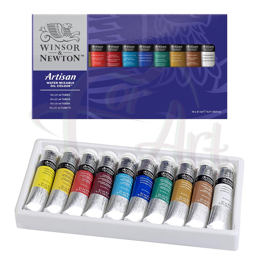 Набор водорастворимых масляных красок Winsor Newton Artisan 10 цветов по 21мл в картонной коробке