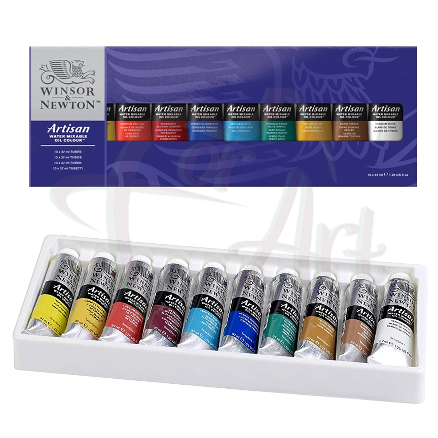 Набор водорастворимых масляных красок Winsor Newton Artisan 10 цветов по 37мл в картонной коробке