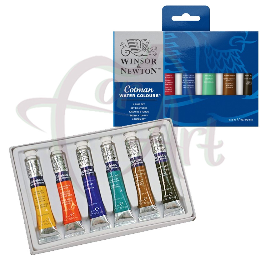 Набор акварельных красок Winsor Newton Cotman/6 туб по 8мл в картонной коробке