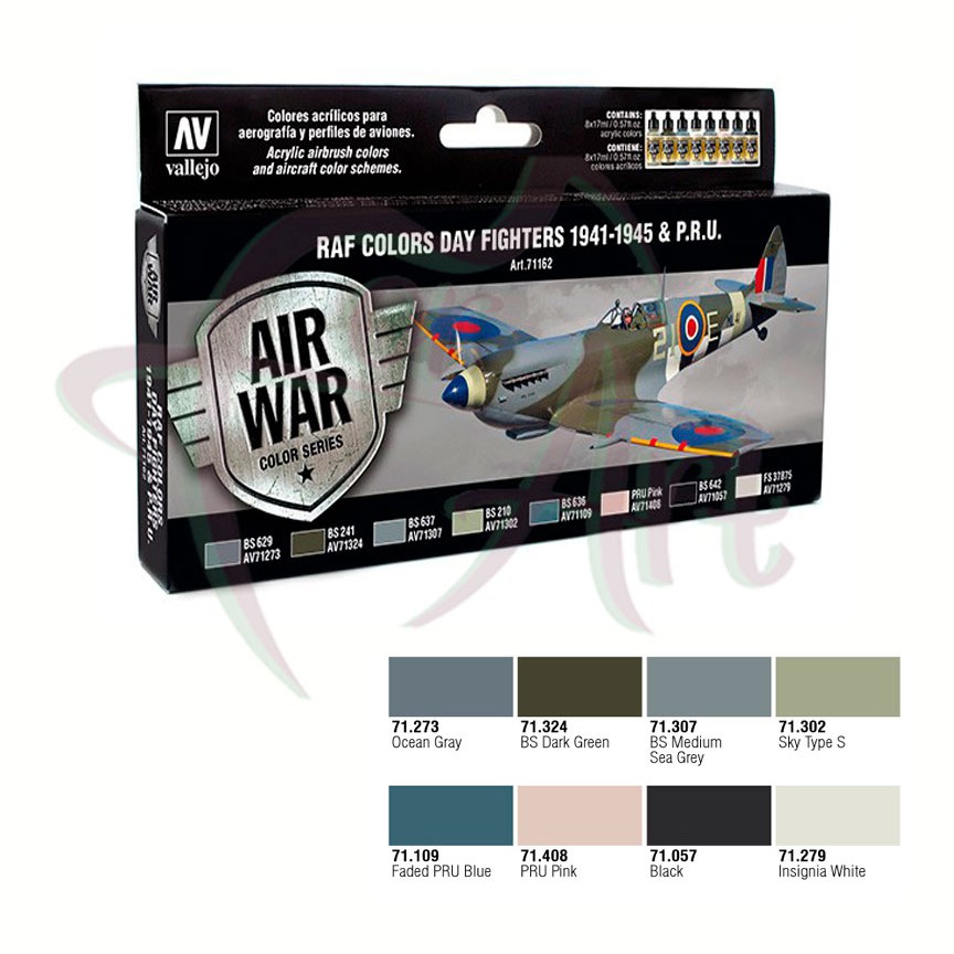 Набор красок для моделизма Vallejo Model Air - WWII RAF DAY EUROPEN/8 цветов