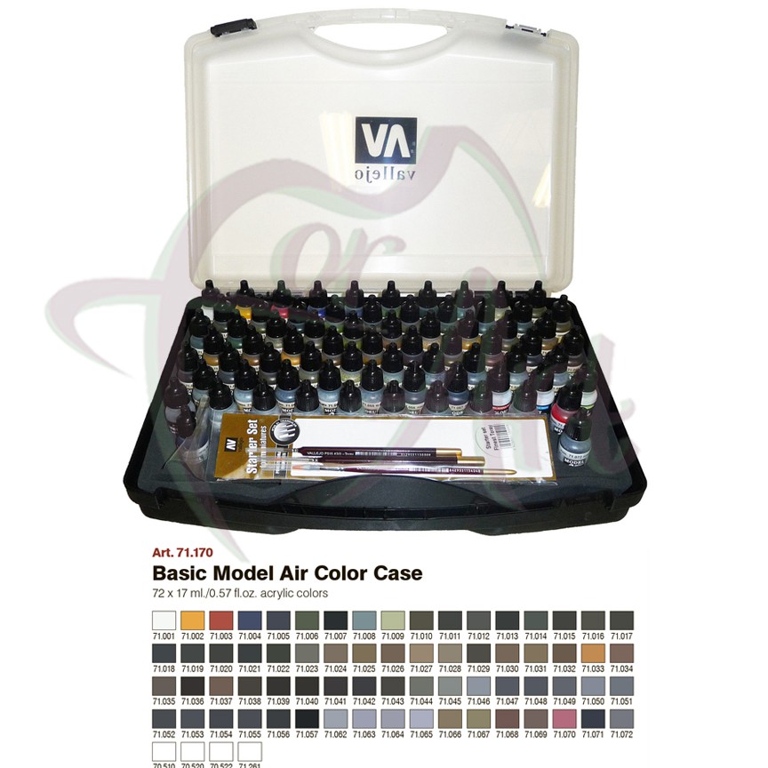 Набор красок для моделизма Vallejo Model Air 72 цвета+кисти