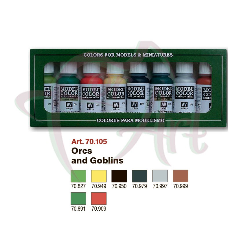 Набор красок для моделизма Vallejo Model Color №5 ORCS & GOBLINS/8 цв.