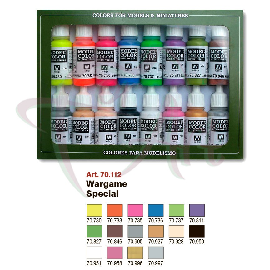 Набор красок для моделизма Vallejo Model Color №12 WARGAMES SPECIAL/16 цв.