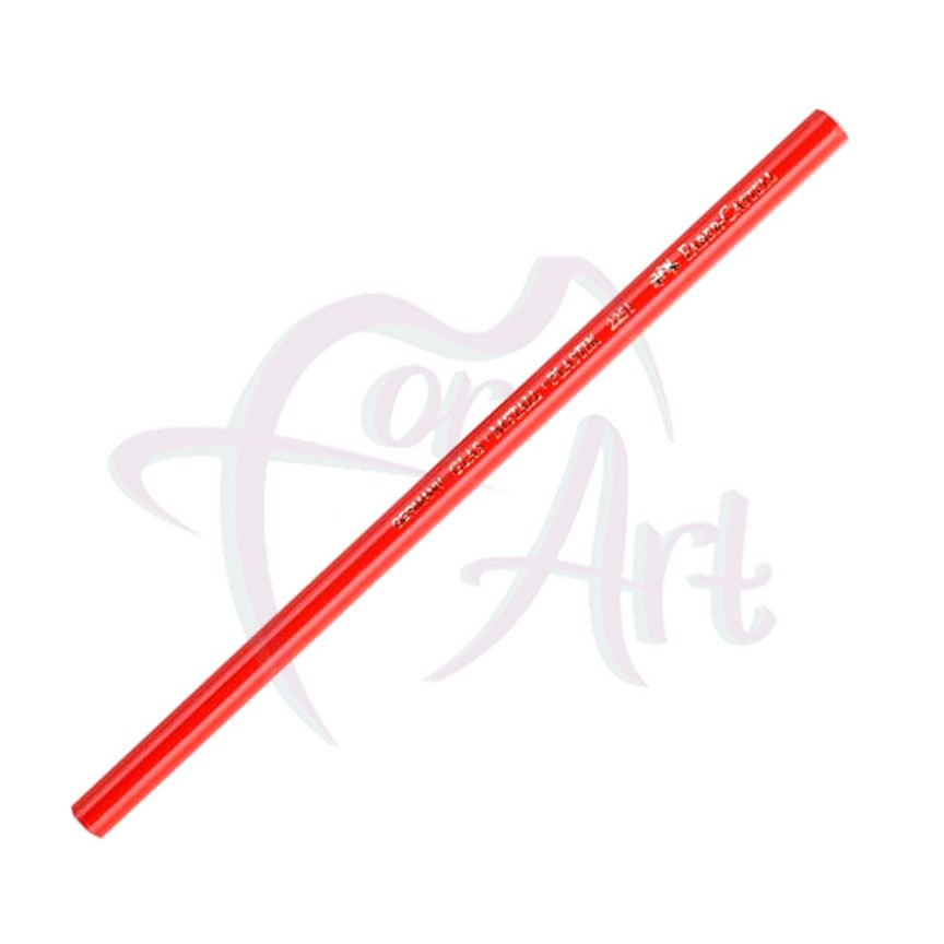Карандаш по стеклу, пластику, металлу и др. гладким поверхностям перманентный Faber-Castell- красный