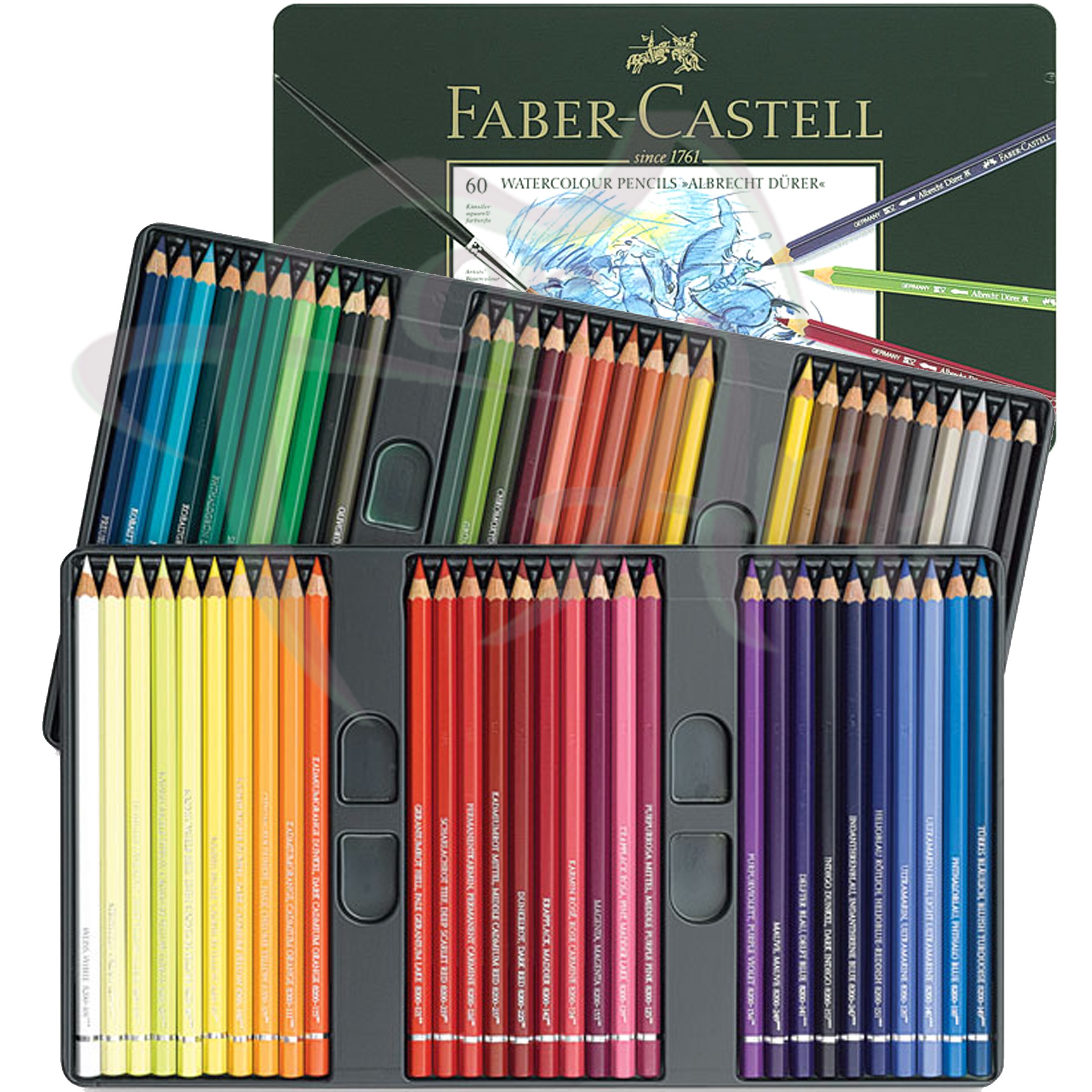 Набор профессиональных акварельных карандашей Faber-castell ALBRECHT DURER/60 цветов в металлической коробке