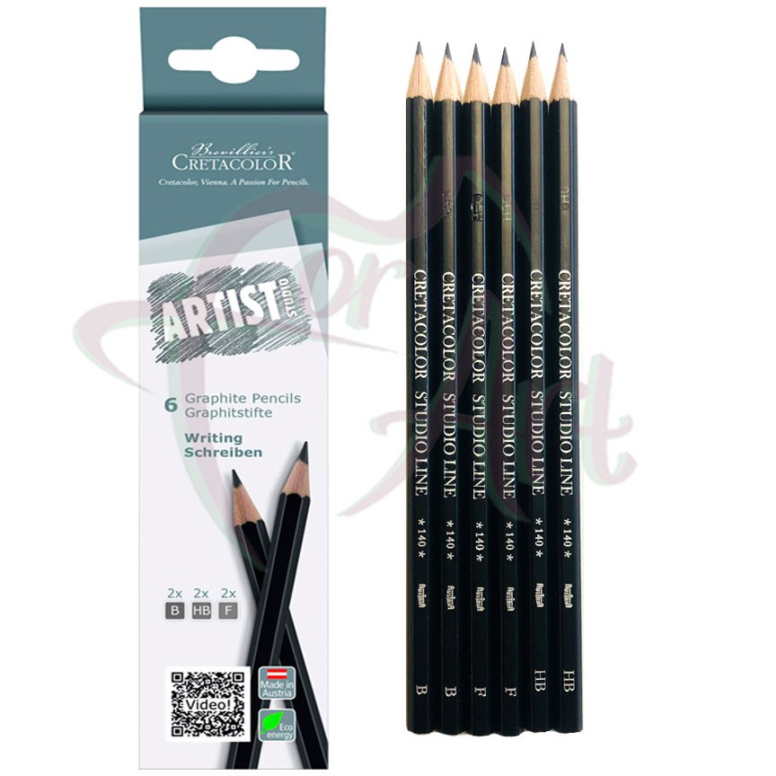 Набор графитовых карандашей Cretacolor Artist Studio Line - 6шт (2хB, 2xHB, 2хF)