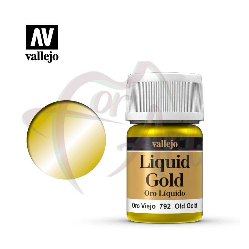 Краски с металлическим эффектом Vallejo Liquid Gold на спиртовой основе/б.35мл