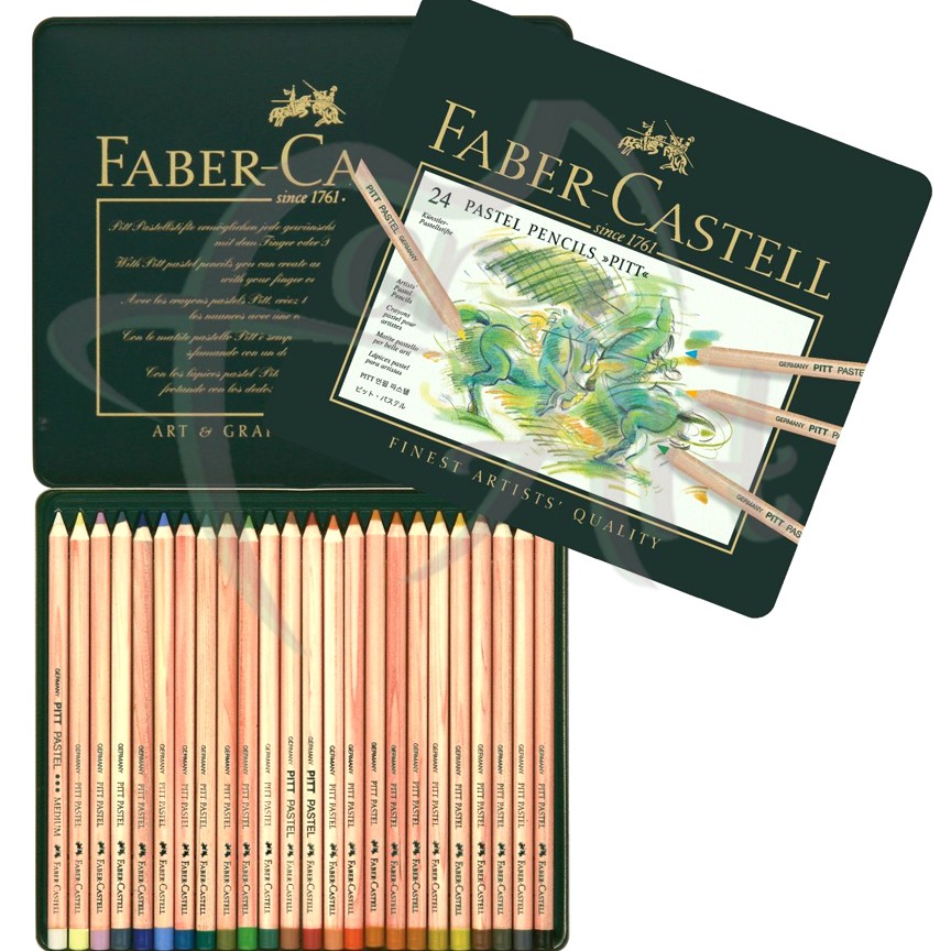 Карандаши профессиональные пастельные Faber-Castell PITT 24 цвета в металлической коробке