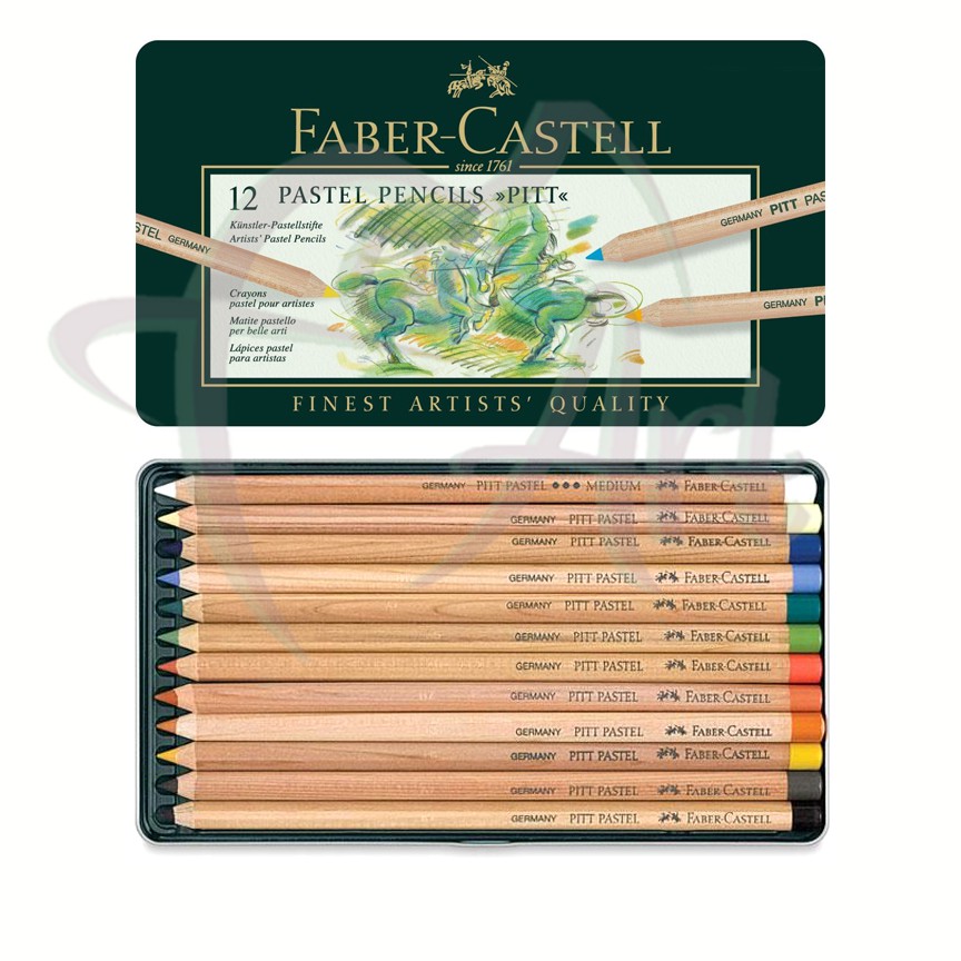 Карандаши профессиональные пастельные Faber-Castell PITT 12 цветов в металлической коробке