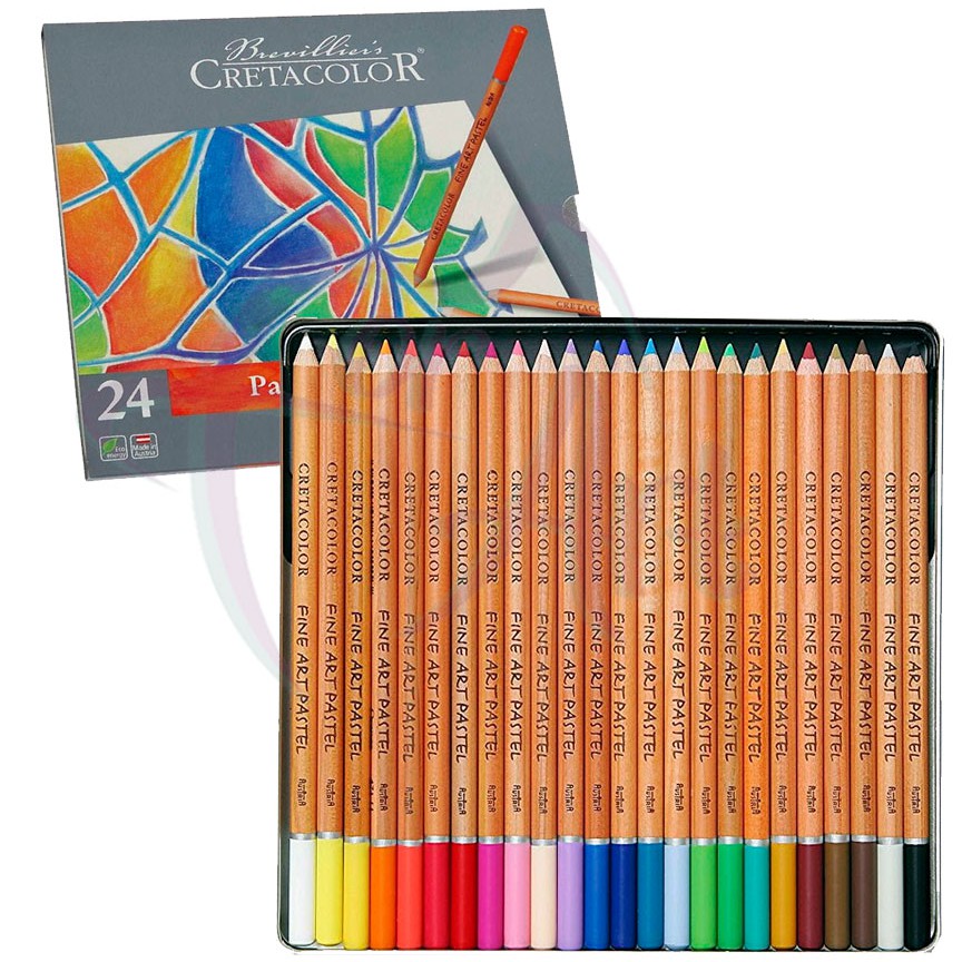 Набор профессиональных пастельных карандашей Cretacolor Fine Art Pastel 24 цвета в металлической коробке