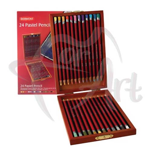 Набор пастельных карандашей Derwent Pastel Pencil 24 цвета в деревянной коробке