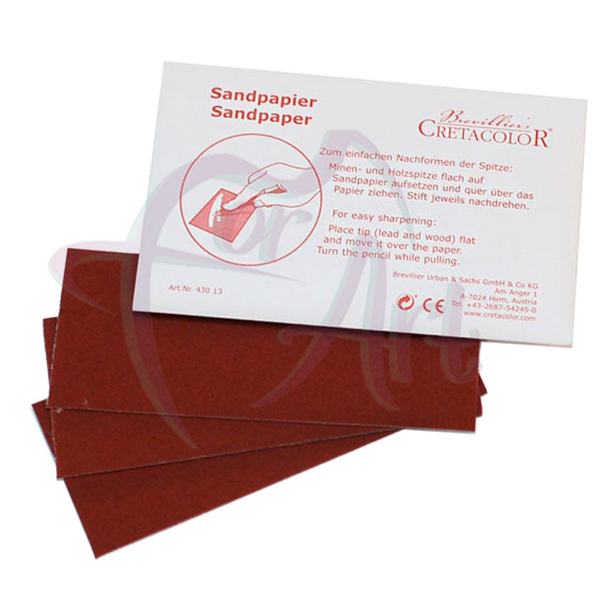Наждачная бумага для заточки грифеля Cretacolor, 3 шт. в конверте