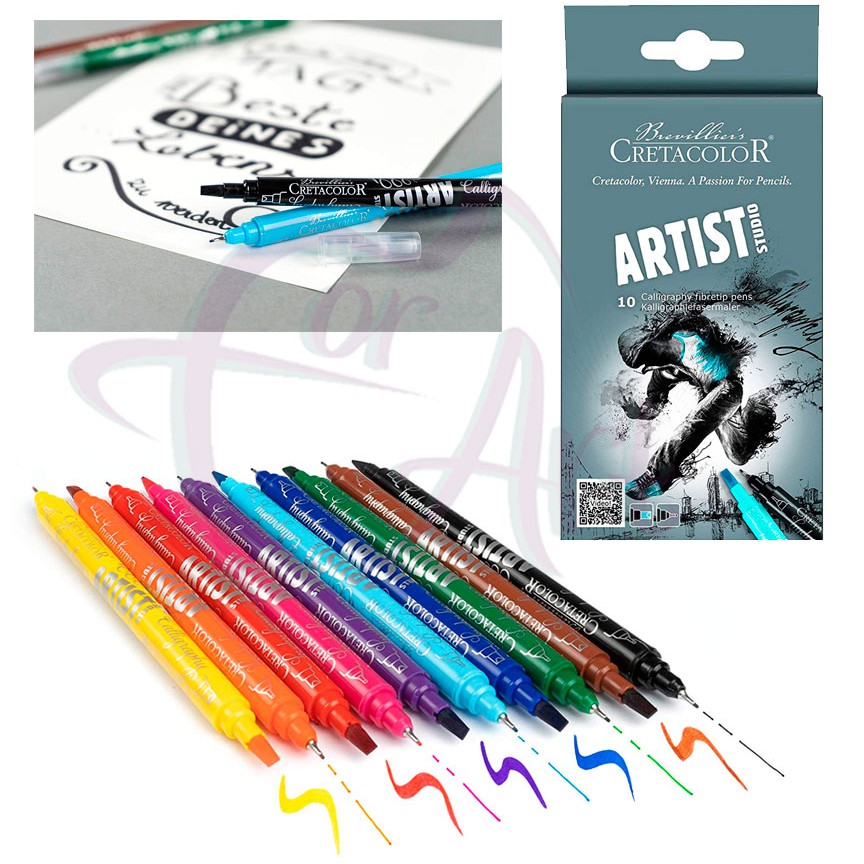 Набор двусторонних маркеров для каллиграфии Artist Studio Line Cretacolor - 10 цветов