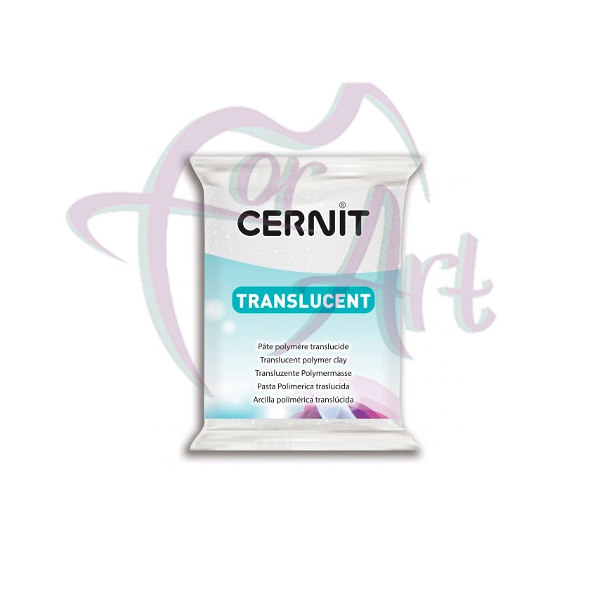 Полимерная глина Cernit Translucent/№010- прозрачный белый с блёстками (56гр)