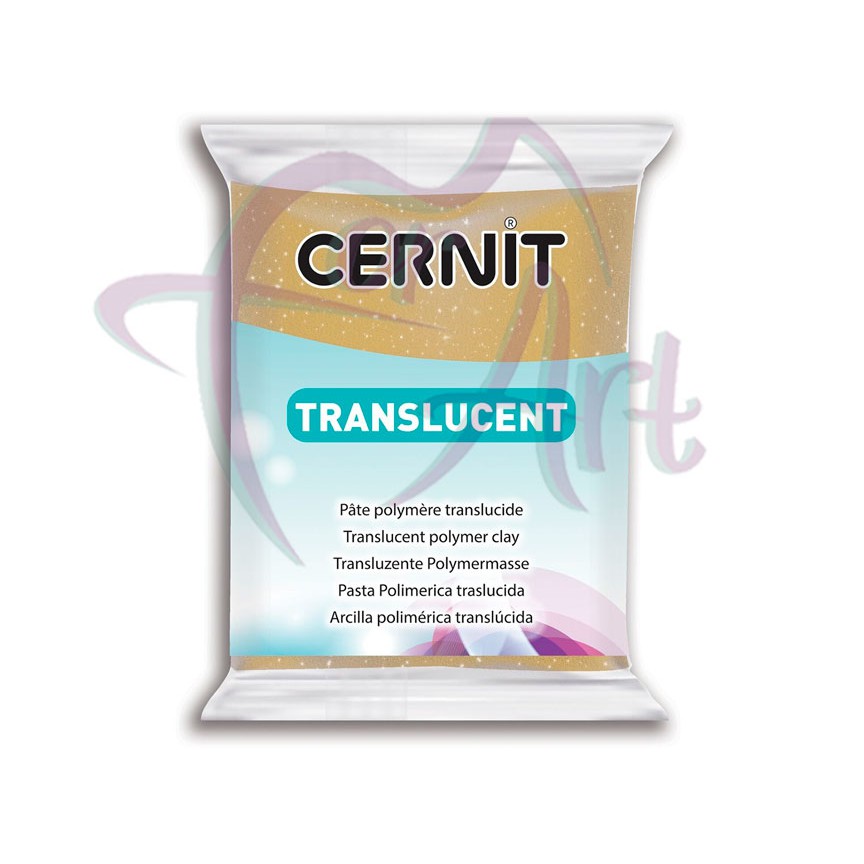 Полимерная глина Cernit Translucent/№050- прозрачный золотой с блёстками (56гр)