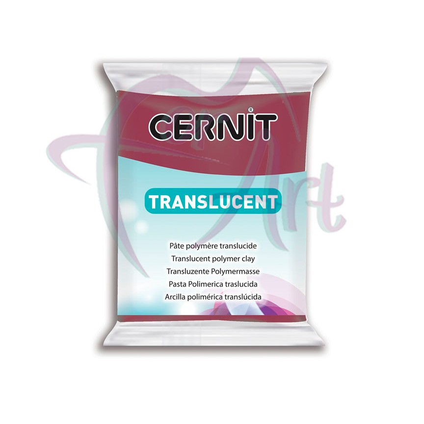 Полимерная глина Cernit Translucent/№411- прозрачный бордовый (56гр)