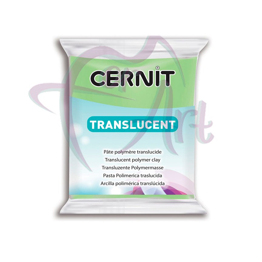 Полимерная глина Cernit Translucent/№605- прозрачный лайм (56гр)