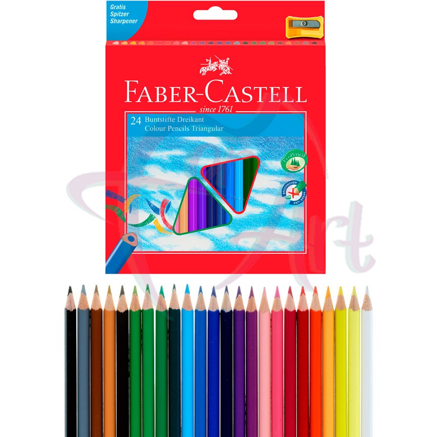 Набор цветных карандашей Faber-Castell ECO 24 цветов с точилкой в картонной коробке