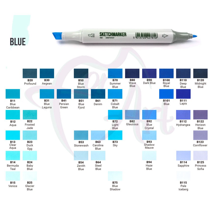 Маркеры спиртовые двухсторонние Sketchmarker B (BLUE)