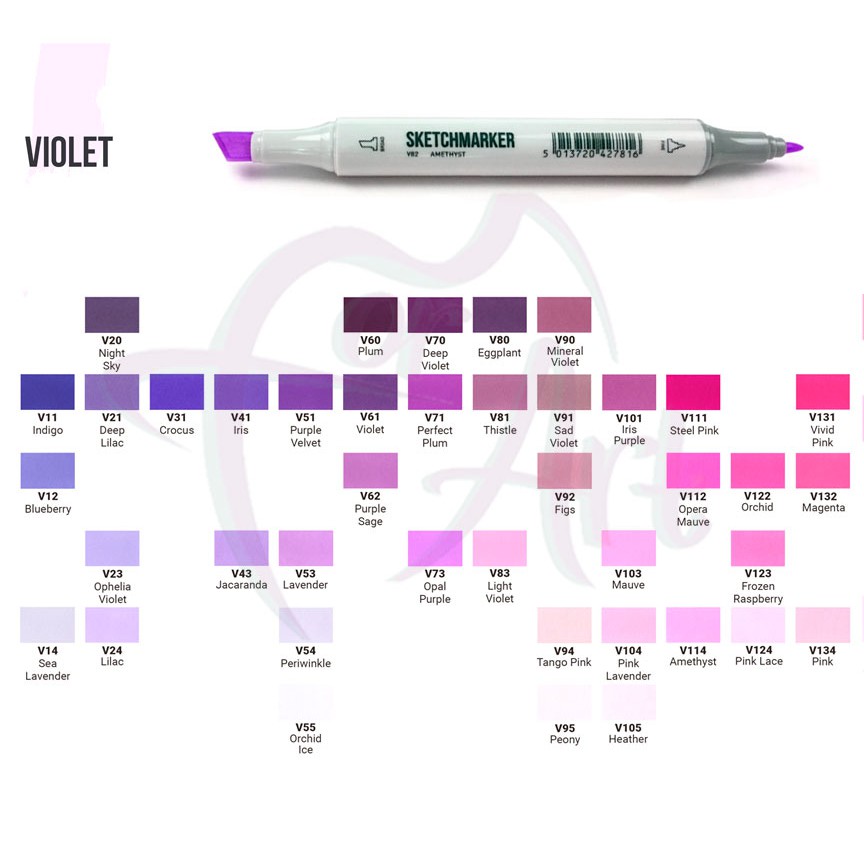 Маркеры спиртовые двухсторонние Sketchmarker V (VIOLET)