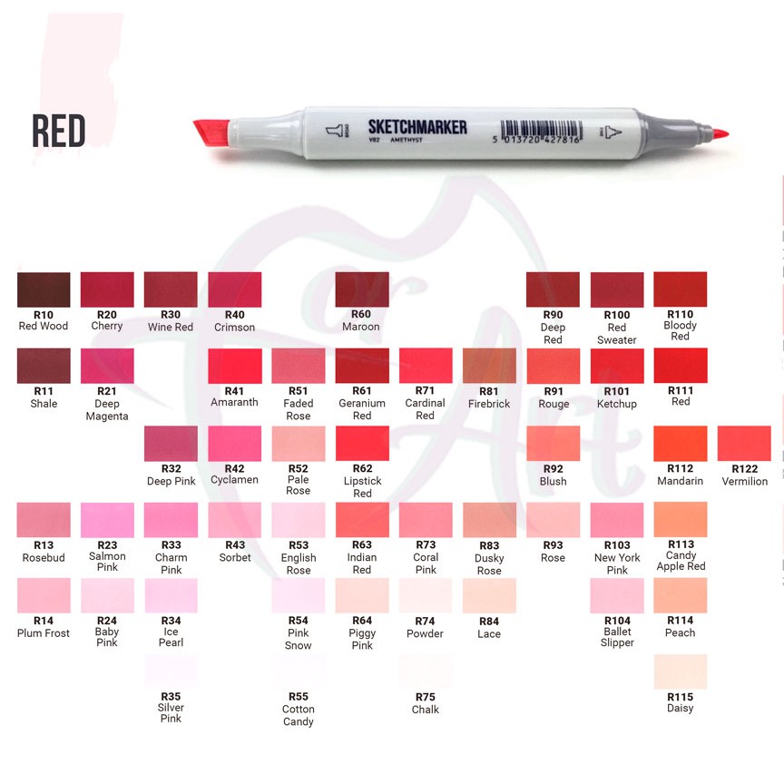 Маркеры спиртовые двухсторонние Sketchmarker R (RED)