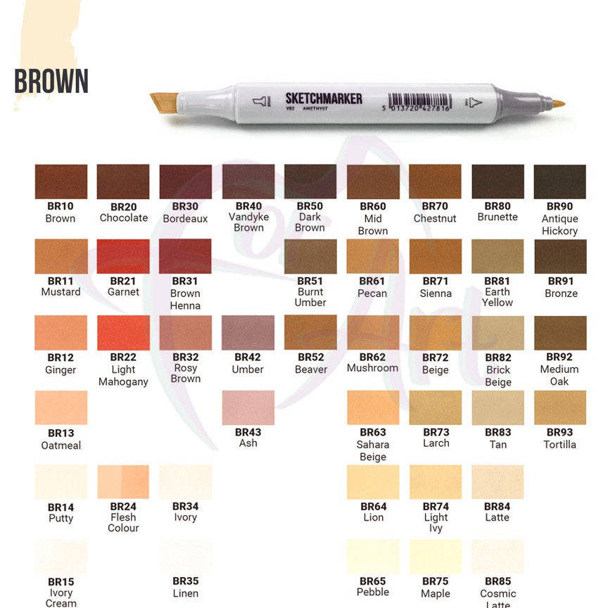 Маркеры спиртовые двухсторонние Sketchmarker BR (BROWN)