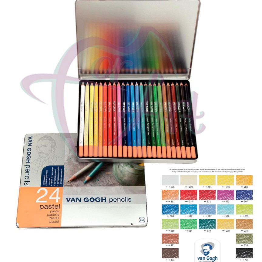 Набор пастельных карандашей Van Gogh 24 цвета в металлическом пенале