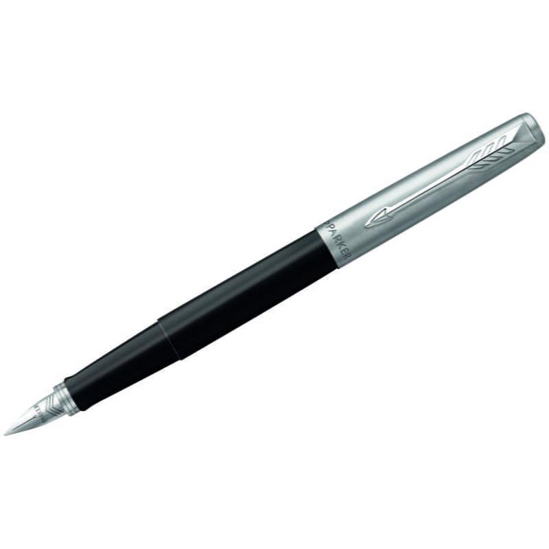 Ручка перьевая Parker Jotter Black Chrome синяя, 0,8мм, подарочная упаковка