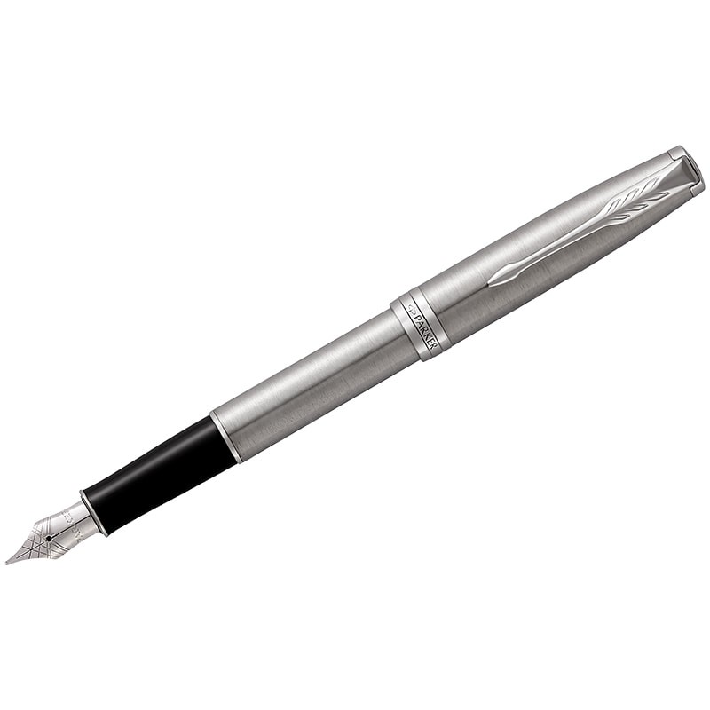 Ручка перьевая Parker Sonnet Stainless Steel CT 0,8мм, подарочная упаковка