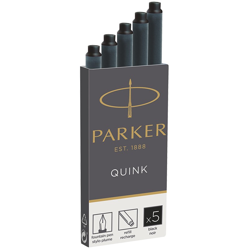 Картриджи чернильные Parker Cartridge Quink черные, 5шт., картонная коробка