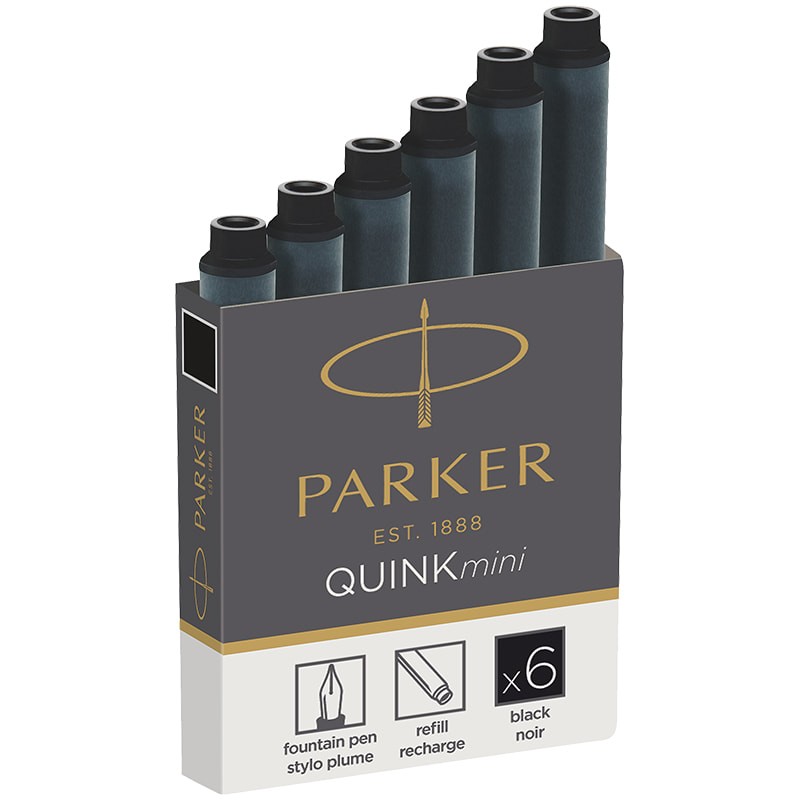 Картриджи чернильные Parker Cartridge Quink Mini черные, 6шт., картонная коробка (мини)