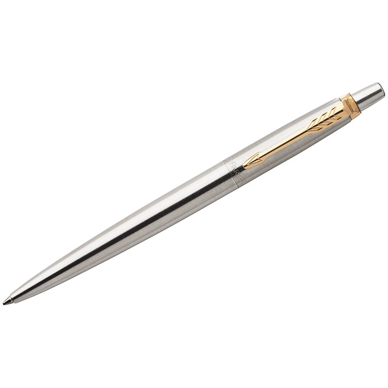 Ручка шариковая Parker Jotter Stainless Steel GT синяя, 1,0мм, кнопочная, подарочная упаковка