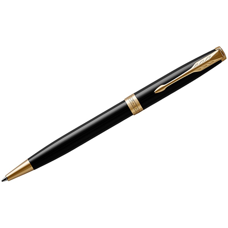 Ручка шариковая Parker Sonnet Black Lacquer GT черная, 1,0мм, поворот., подарочная упаковка