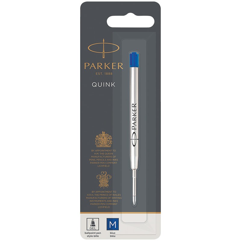 Стержень шариковый объемный Parker QuinkFlow Ball Point синий, 98мм, 1мм, метал.корпус