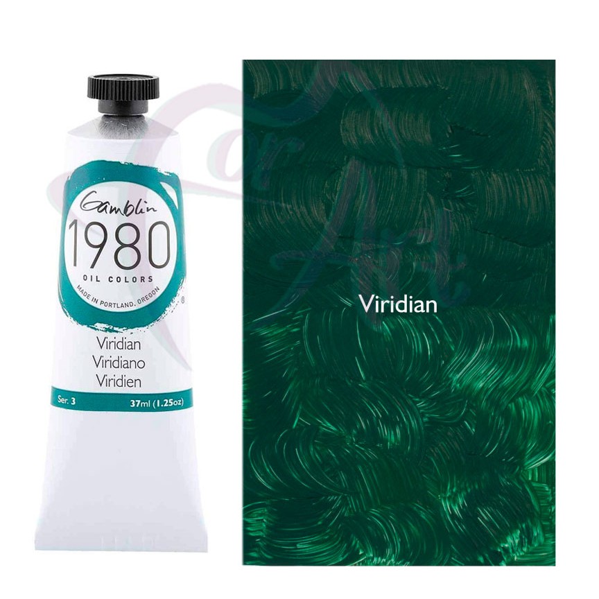 Масляная краска Gamblin 1980- зеленая виридиан т.150мл