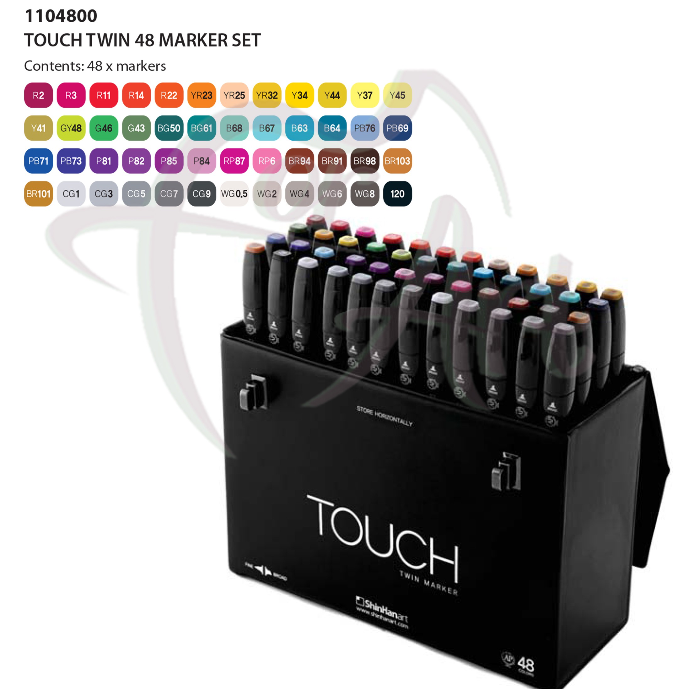 Набор маркеров для дизайна TOUCH Twin marker 48 цветов -Основные