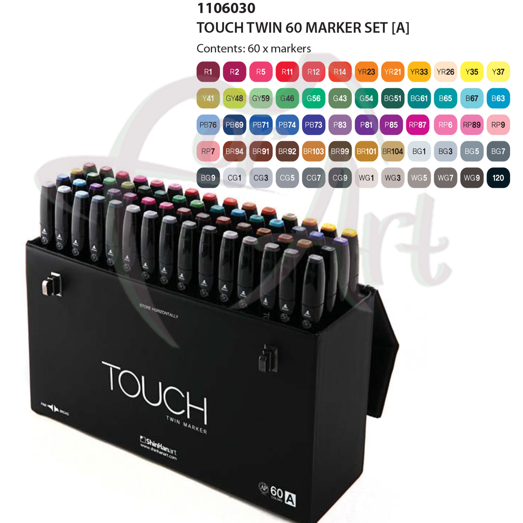 Набор маркеров для дизайна TOUCH Twin marker 60 цветов (A)