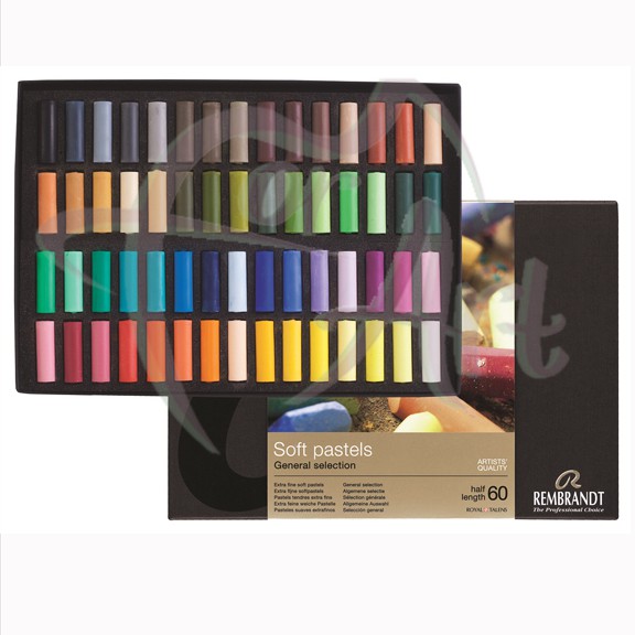 Набор мягкой пастели Talens Rembrandt-Ассорти 60 цветов половинчатых в картонной коробке