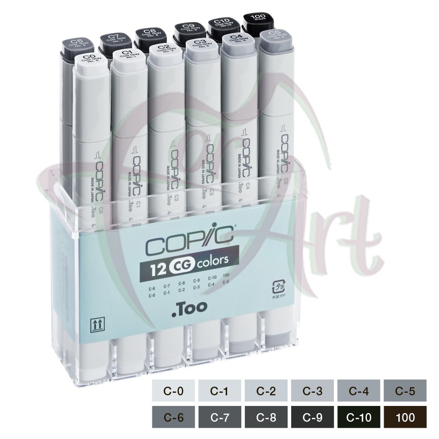 Набор маркеров Copic Cool Grey/Холодные серые 12шт