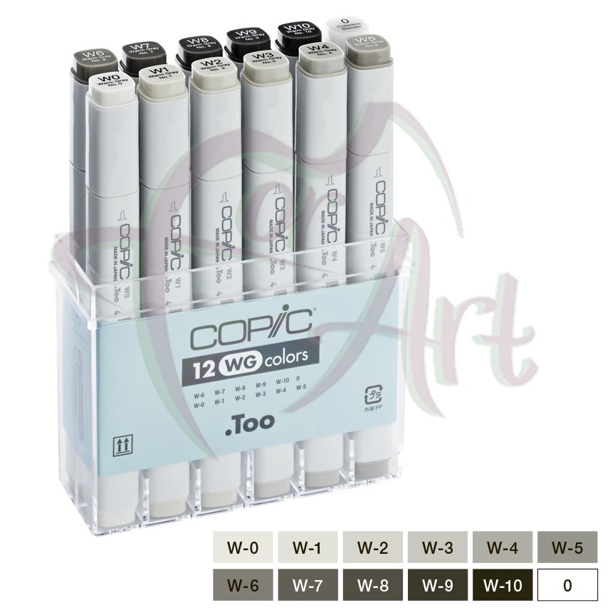 Набор маркеров COPIC 12шт-WARM GREY/Теплые серые