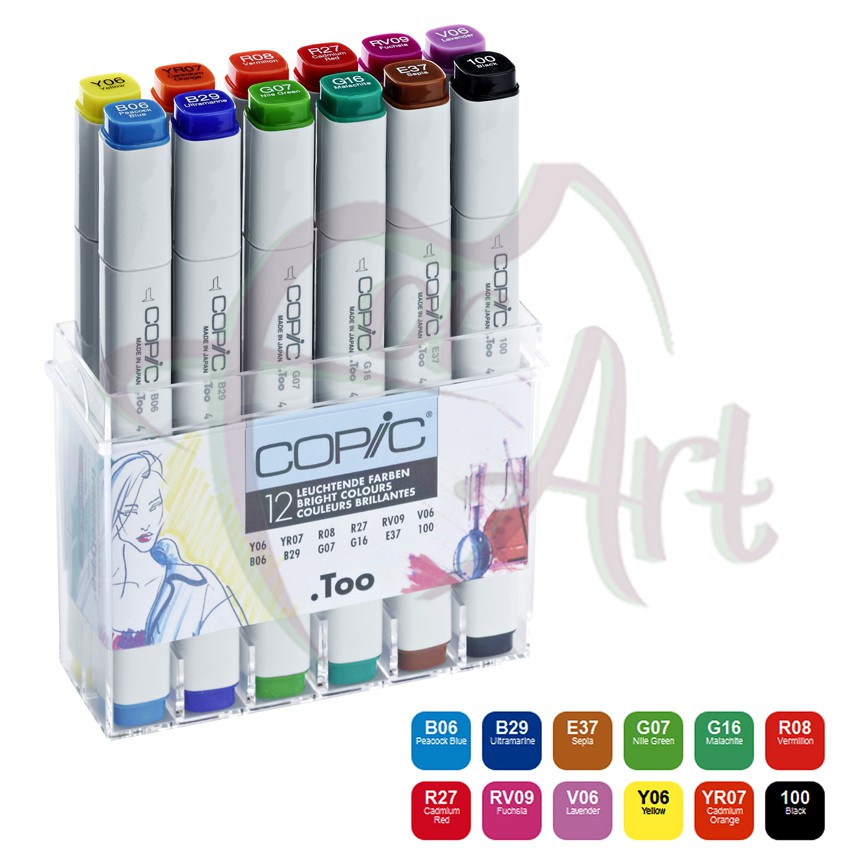 Набор маркеров Copic Яркие цвета/Bright Colours 12шт