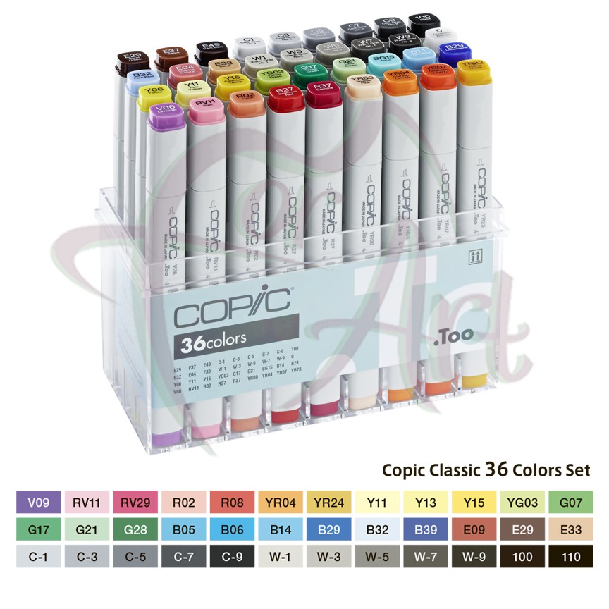 Набор маркеров для дизайна COPIC 36шт-BASIC/Основные цвета