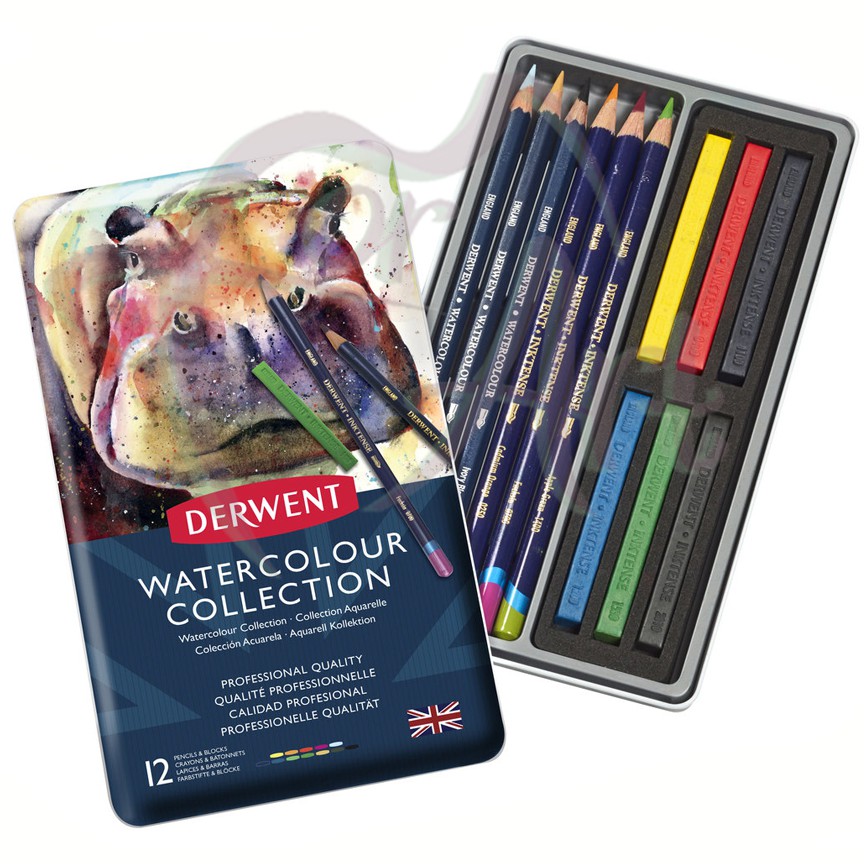 Набор для акварельных работ Derwent Watercolor Collection 12 предметов в металлической коробке