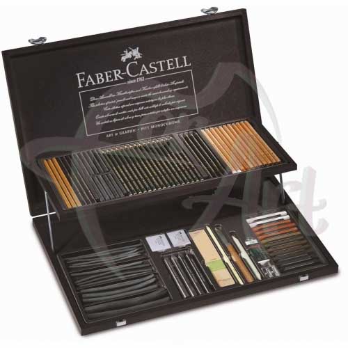 Набор для набросков Faber-castell PITT MONOCHROME 95 предметов в деревянной коробке
