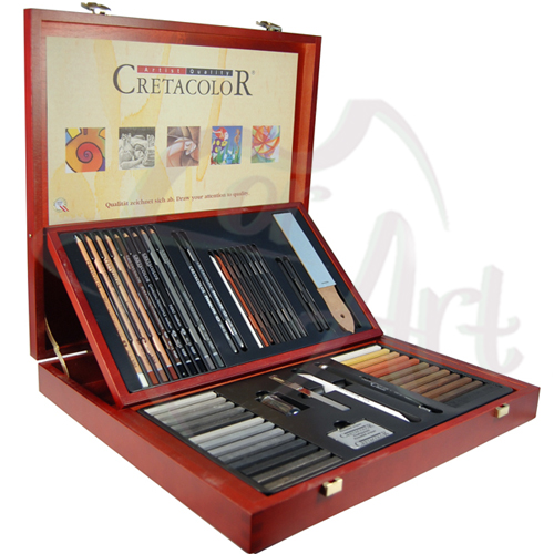 Набор подарочный для рисования и графики Cretacolor Selection 53 предмета в деревянной коробке